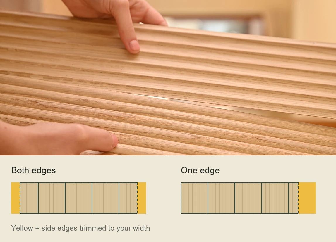 Trimming options: both edges or one edge