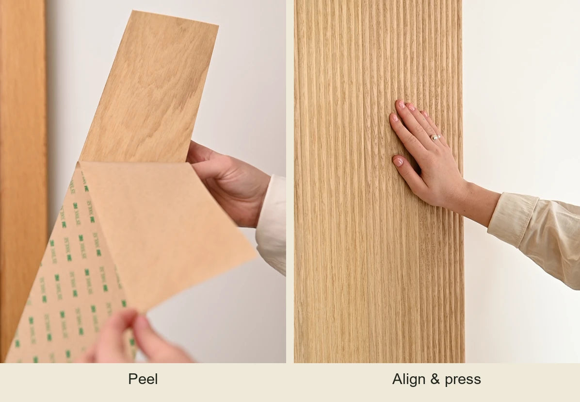 Peel the backing, align and press the panel