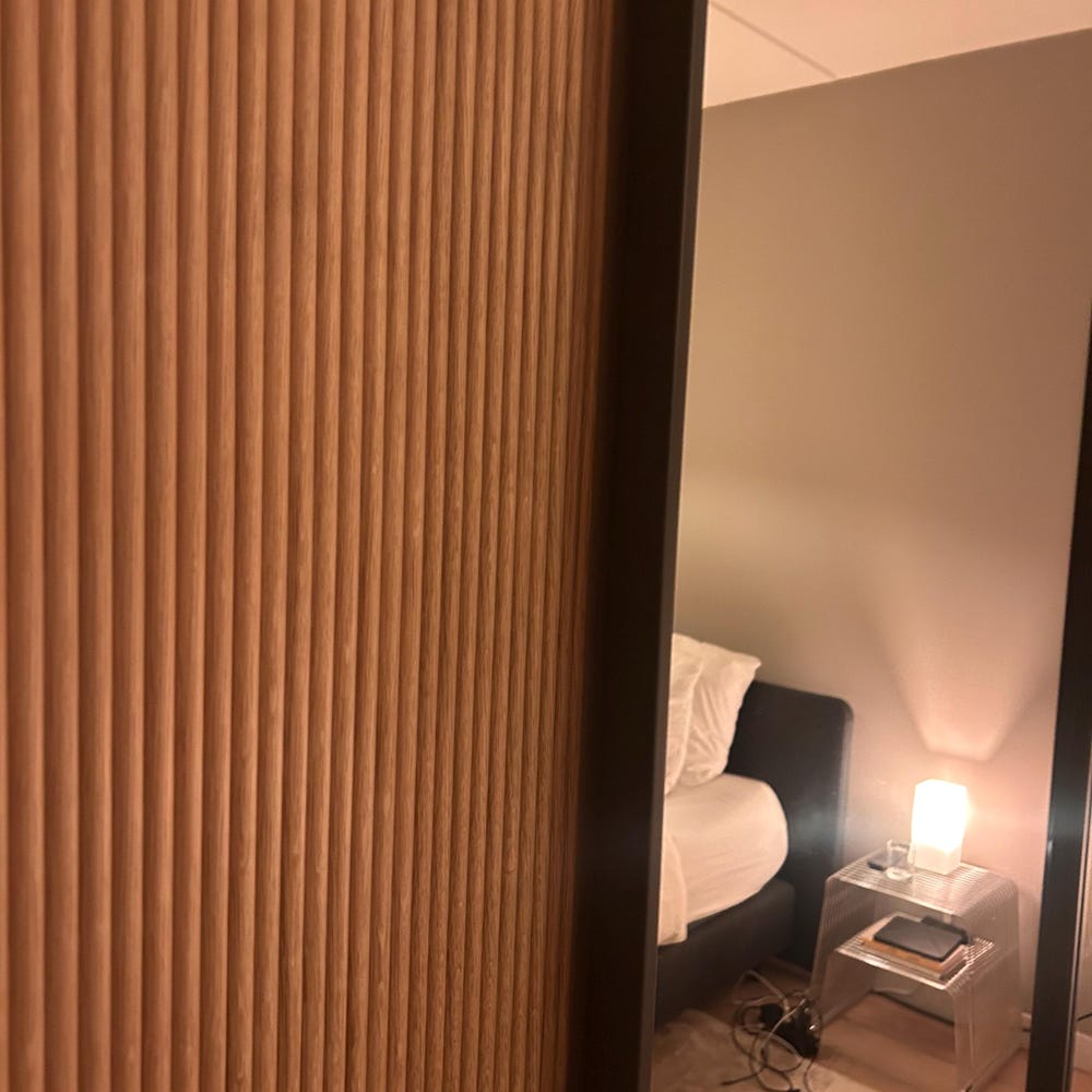 Oak fluted panel installation in a customer home