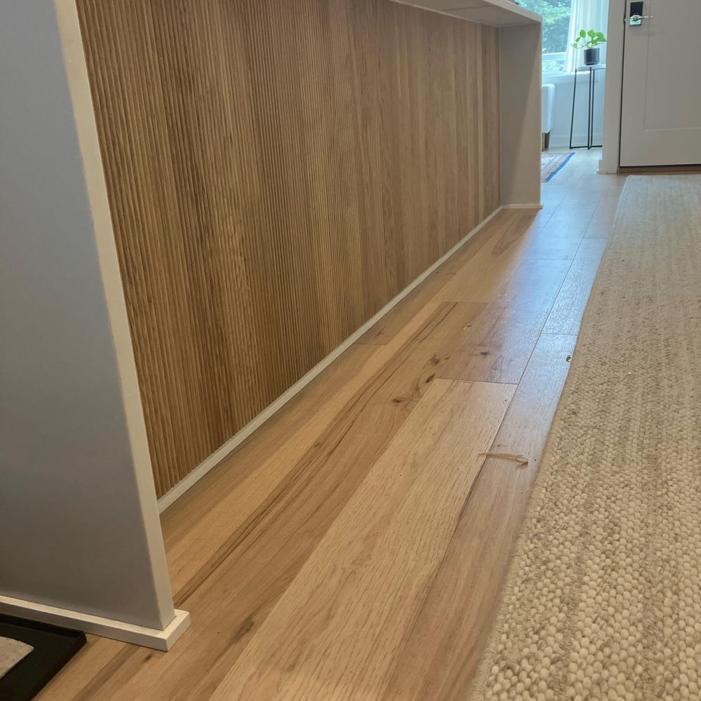 Oak fluted panels installed in a customer interior